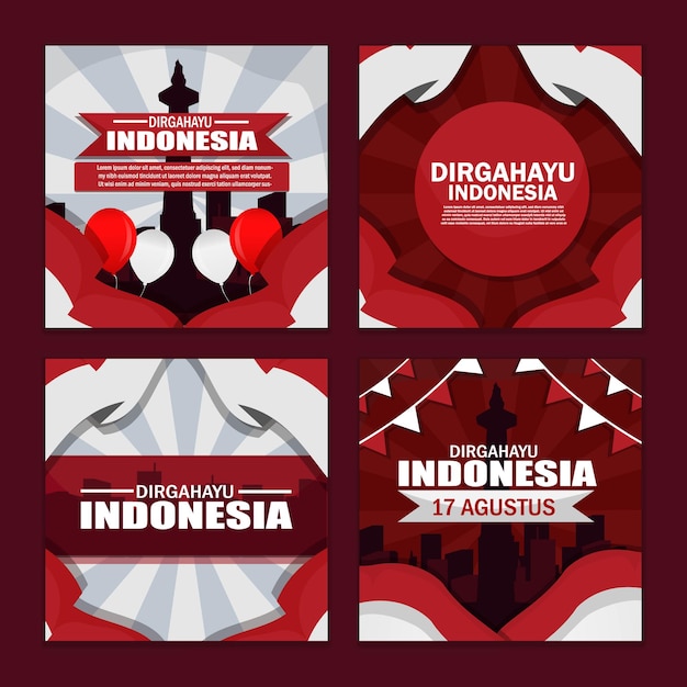 Indonesië Onafhankelijkheidsdag Feest Sociale Media
