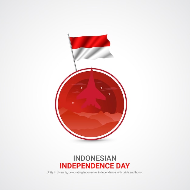 Indonesië onafhankelijkheidsdag Indonesische onafhankelijkheids dag creatieve advertenties ontwerp vector 3D illustratie
