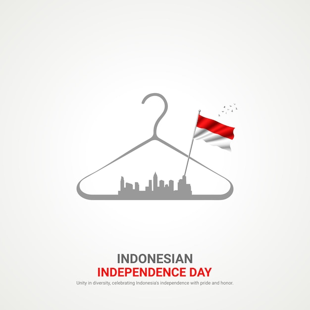 Indonesië onafhankelijkheidsdag Indonesische onafhankelijkheids dag creatieve advertenties ontwerp vector 3D illustratie