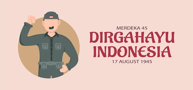 Indonesië onafhankelijkheidsdag landschap bannerontwerp. vectorillustratie