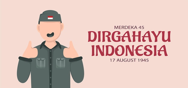 Indonesië onafhankelijkheidsdag sjabloon. ontwerp voor banner, wenskaarten of afdrukken. vectorillustratie