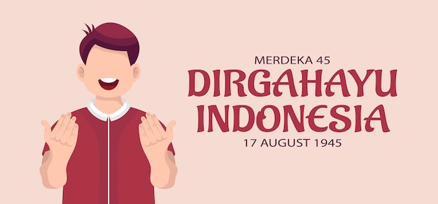 Indonesië onafhankelijkheidsdag viering wenskaart. vectorillustratie