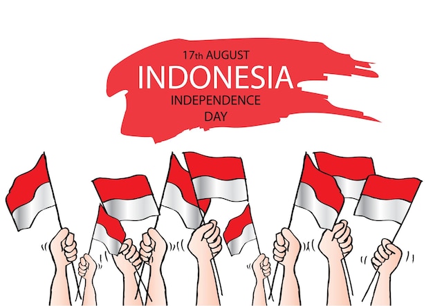 Indonesië Onafhankelijkheidsdagkaart met vlag