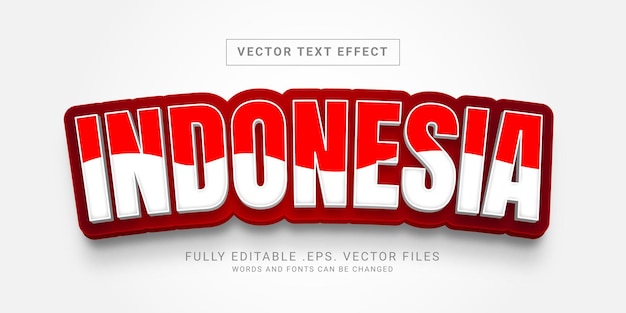 Vector indonesië tekststijl effect vector