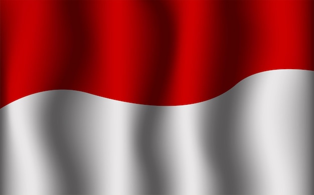 indonesië vlag golf realistisch rood wit achtergrondontwerp