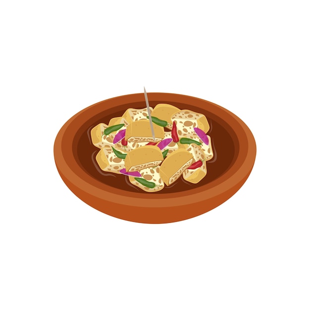 Indonesisch Traditioneel Eten Illustratie Logo Tahu Gejrot