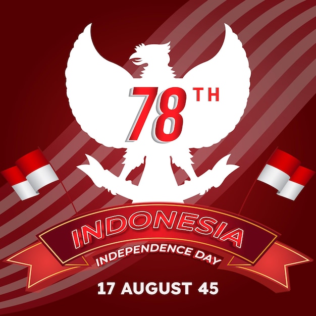 Indonesische onafhankelijkheidsdag 17 augustus vierkante banner voor post op sociale media met abstract verloop rood en wit achtergrondontwerp19