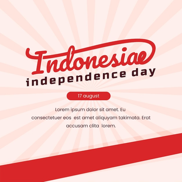 Indonesische onafhankelijkheidsdaggroet voor 17 augustus social media post