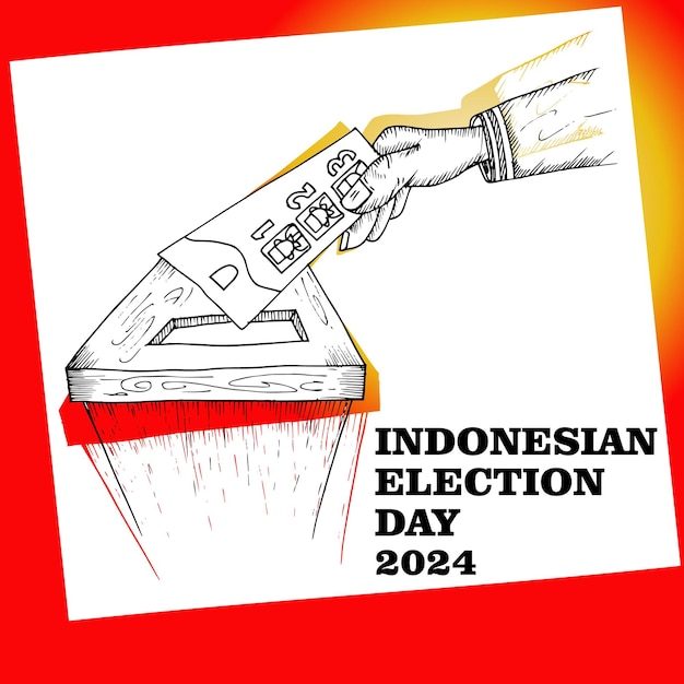 Indonesische verkiezingsdag 2024 poster en spandoek