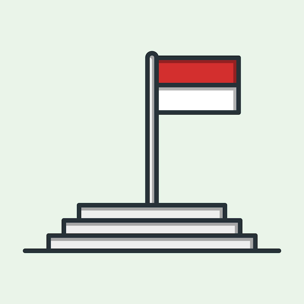 Indonesische vlag om de onafhankelijkheidsdag van Indonesië te vieren