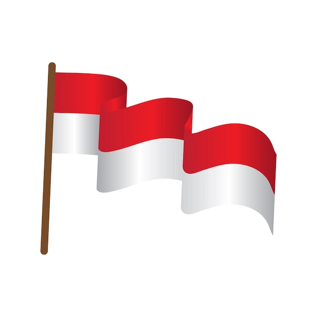 Indonesische vlag vector illustratie ontwerp sjabloon