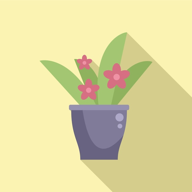 Indoor bloem plant pictogram platte vector Home pot blad kamerplant