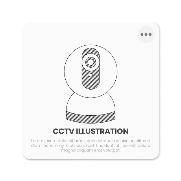 シェーディングの詳細を備えた屋内 CCTV イラスト デザイン