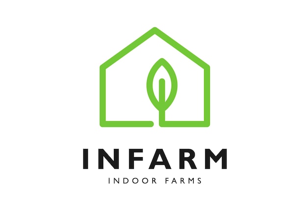 Indoor farming-logo in een minimalistische stijl