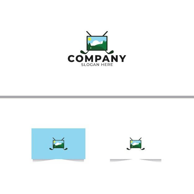 Indoor Golf Sport Logo Design Template