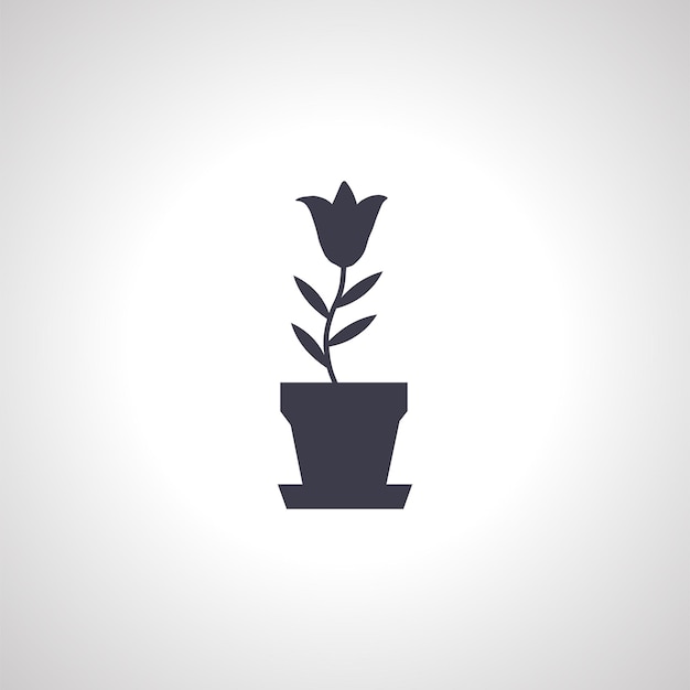 Indoor plant in a pot icon flower in a pot line icon