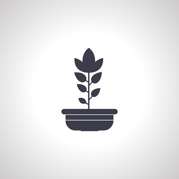 Indoor plant in a pot icon flower in a pot line icon