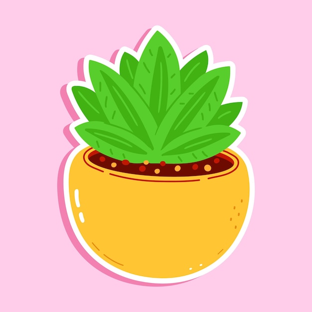 Indoor plant sticker character