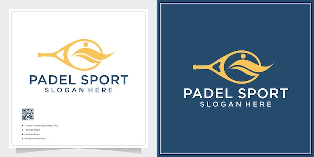 Indoor sports equipment racket logo design concept