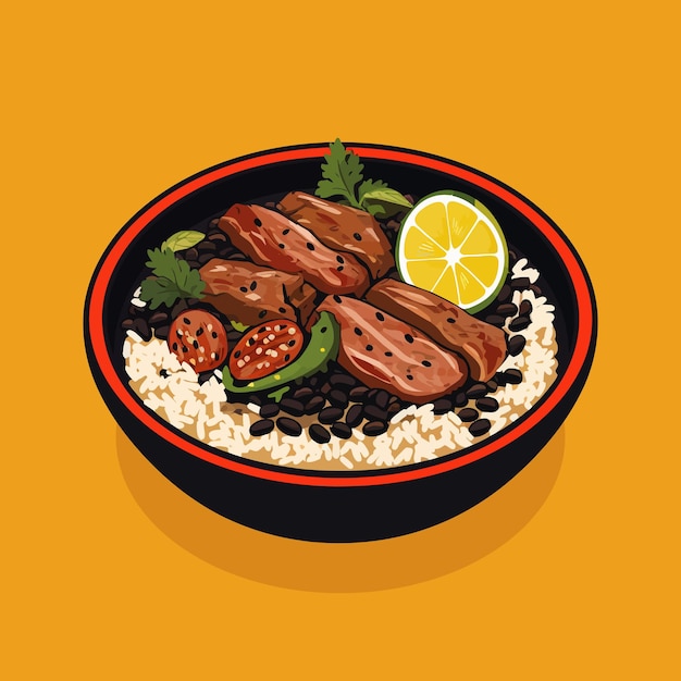 Vector indulge in the flavorful of brazilian feijoada with this enticing vector illustration