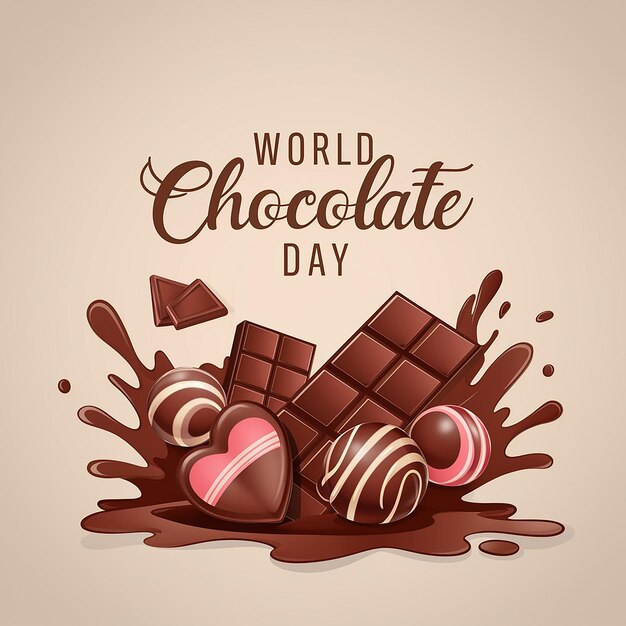 Vector indulging in the decadence of world chocolate day on july 7th