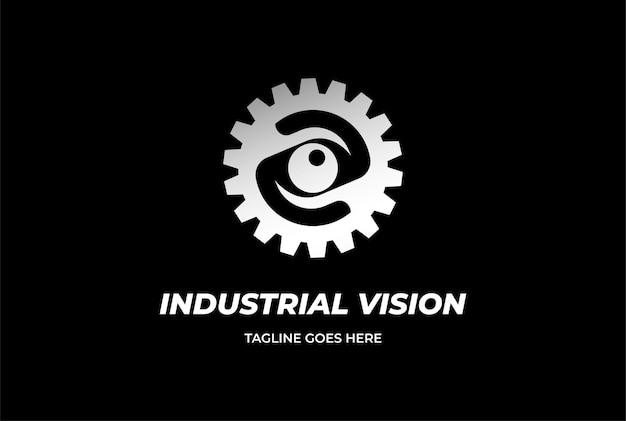 Industrial auto gear cog sprocket chain eye camera vision logo design vector