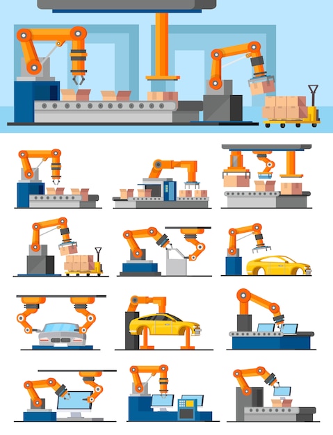 Industrial automated manufacturing concept