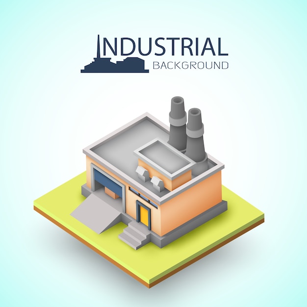Vector industrial background with building