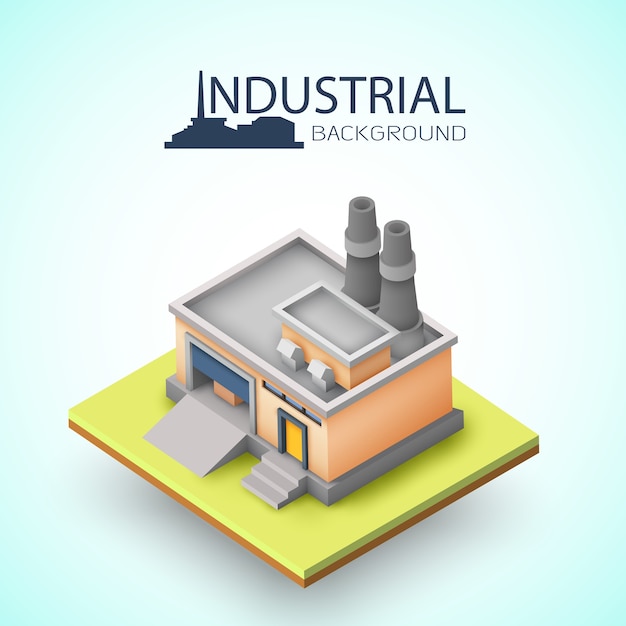 Вектор Промышленный фон со зданием