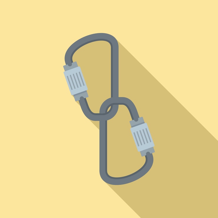 Vector industrial climber carabines icon flat illustration of industrial climber carabines vector icon for web design