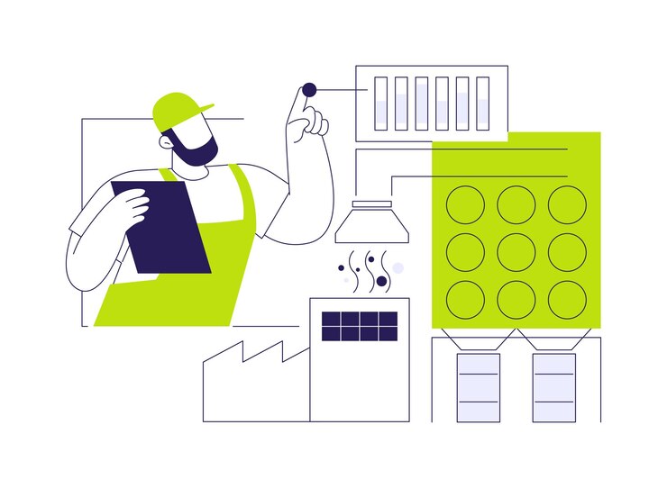 Vector industrial dust and mist collector abstract concept vector illustration engineers controls dust