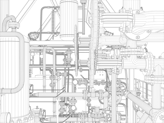 ベクトル 産業機器のチューブとバルブ