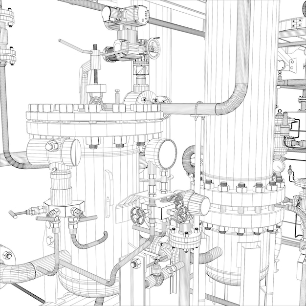 Vector industrial equipment tubes and valves