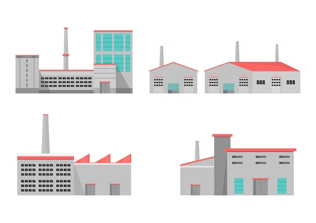 Vector industrial factory in a flat style