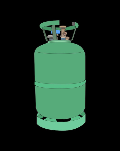 Вектор Вектор промышленных газовых баллонов вектор дизайна иконок промышленных газовых баллонов изолирован на черном фоне