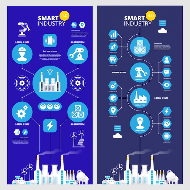 Infografica industriale. illustrazione di industria 4.0