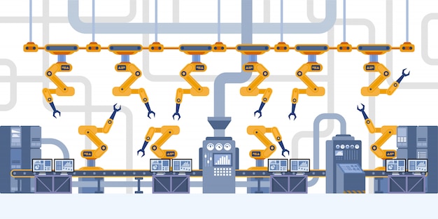 Vettore interni industriali. fabbrica intelligente.