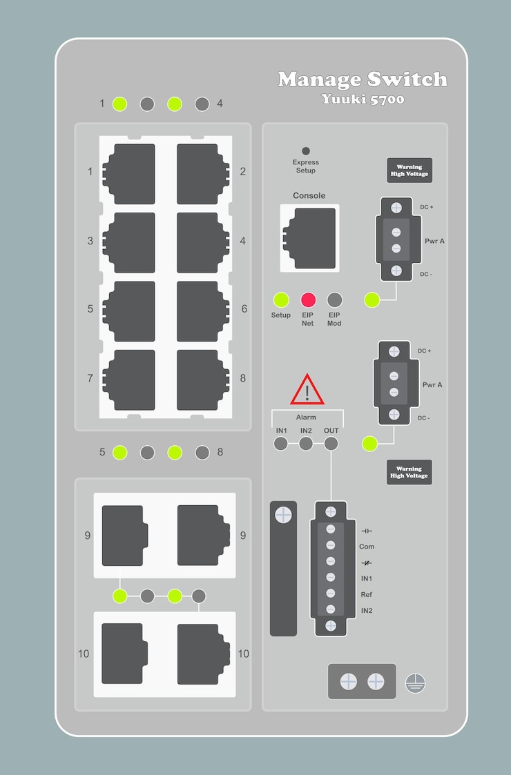 Vector industrial manage switch hub vector flat design