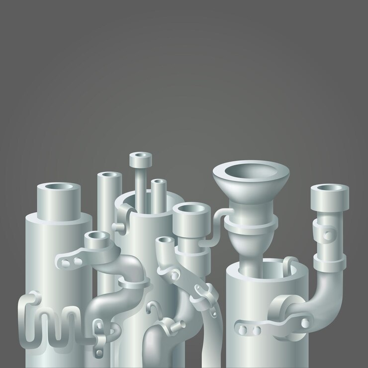 Vector industrial metal  pipe stack design ecology background eps10
