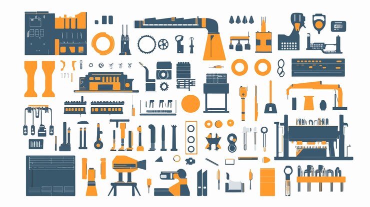 Vector industrial metallurgical production background
