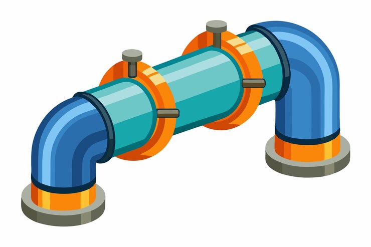 Vector industrial pipe illustration on white background