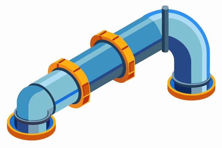 Vector industrial pipe illustration on white background