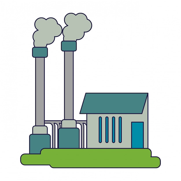 Premium Vector | Industrial plant with pollution