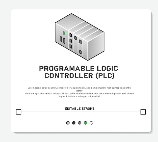 Vector industrial plc programable logic controller with input and output simple vector editable stroke