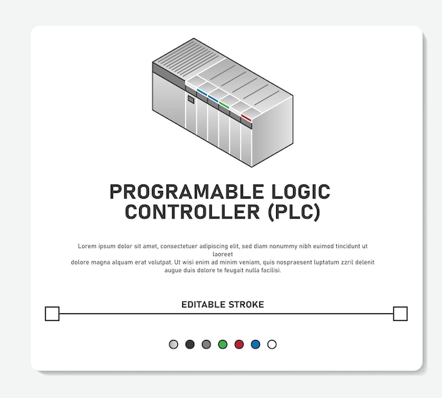 Vettore controller logico programmabile plc industriale con ingresso e uscita semplice corsa modificabile vettoriale