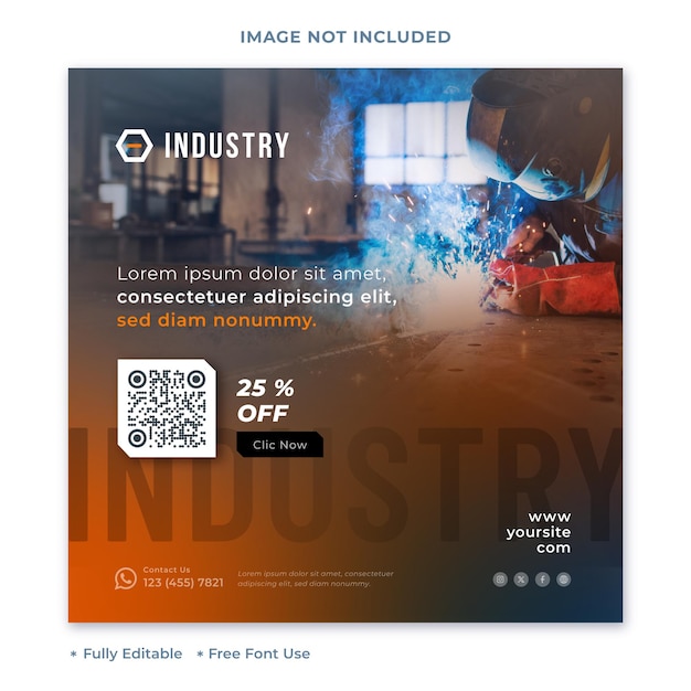 Vector industrial post on social media