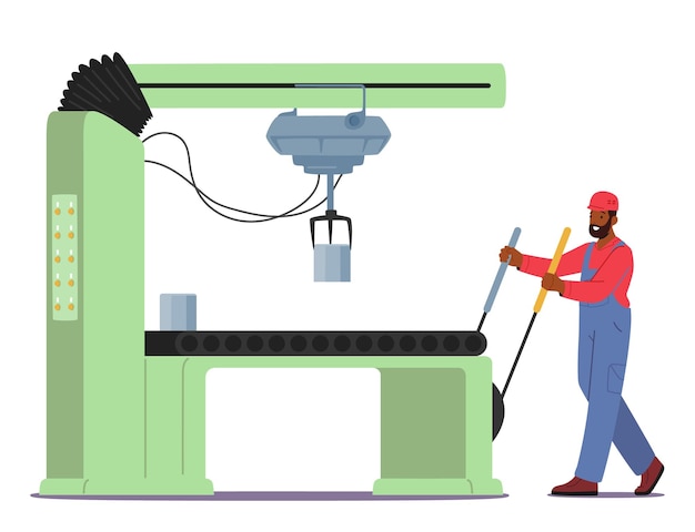 Промышленное производство технологический процесс работник фабрики управление автоматизированной машиной на производстве детали продукции