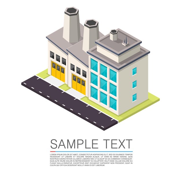 Industrial on the roadside art. Vector illustration