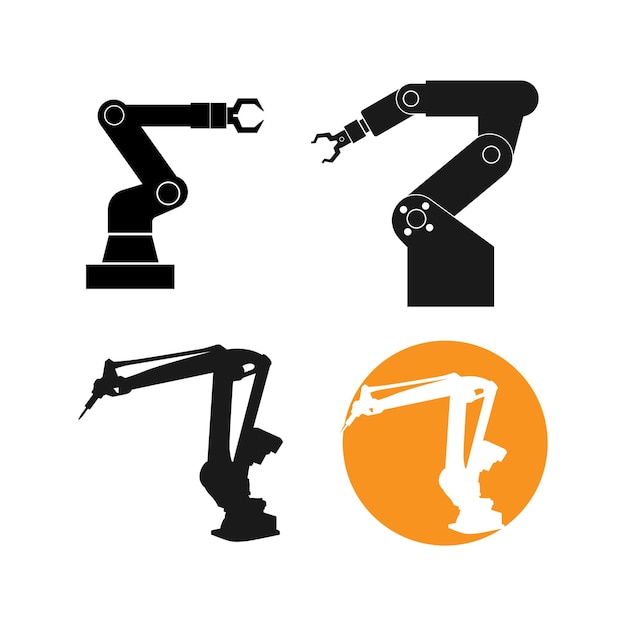 Industrial robot icon vector