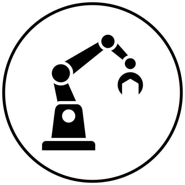 産業用ロボットベクトルアイコン 製造アイコンセットに使用できます